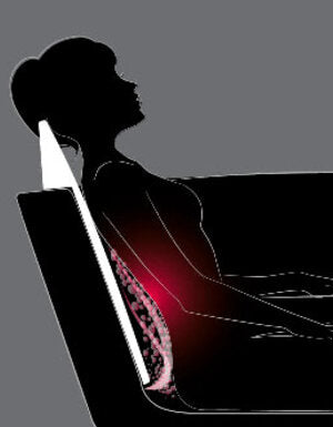 Illustration of ThermoMasseur air jets massaging the back.