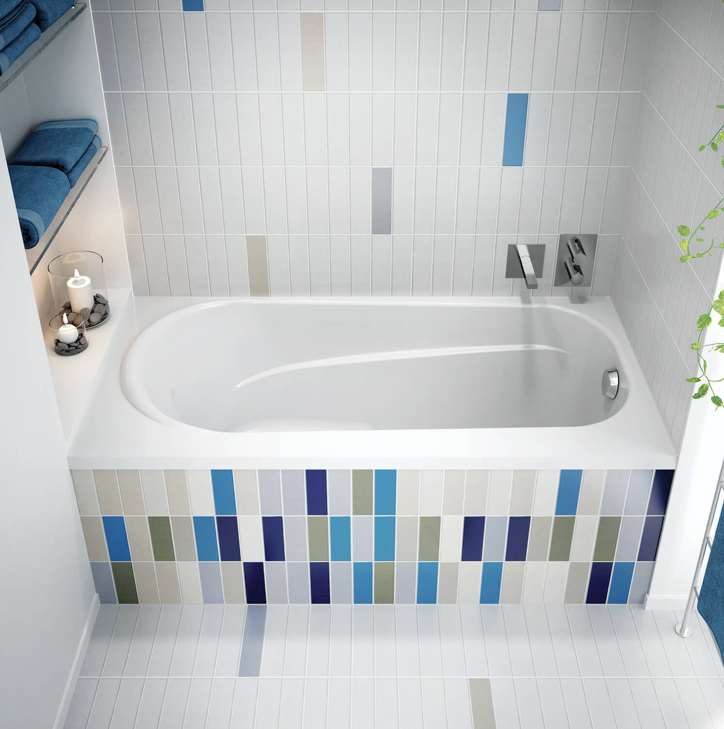 Bainultra Amma® 6032 alcove drop-in air jet bathtub for your master bathroom Bainultra Amma® 6032 alcove drop-in air jet bathtub for your modern bathroom
