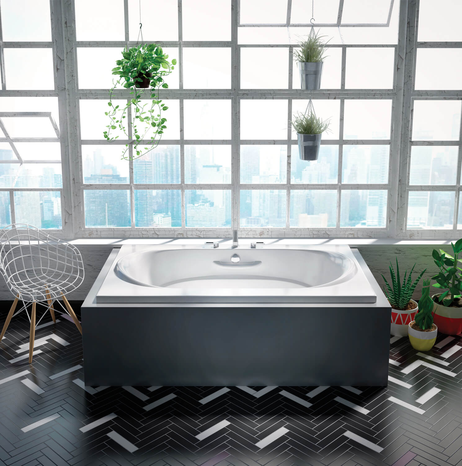 Bainultra Amma® 7242 alcove drop-in air jet bathtub for two Bainultra Amma® 7242 alcove drop-in air jet bathtub for two