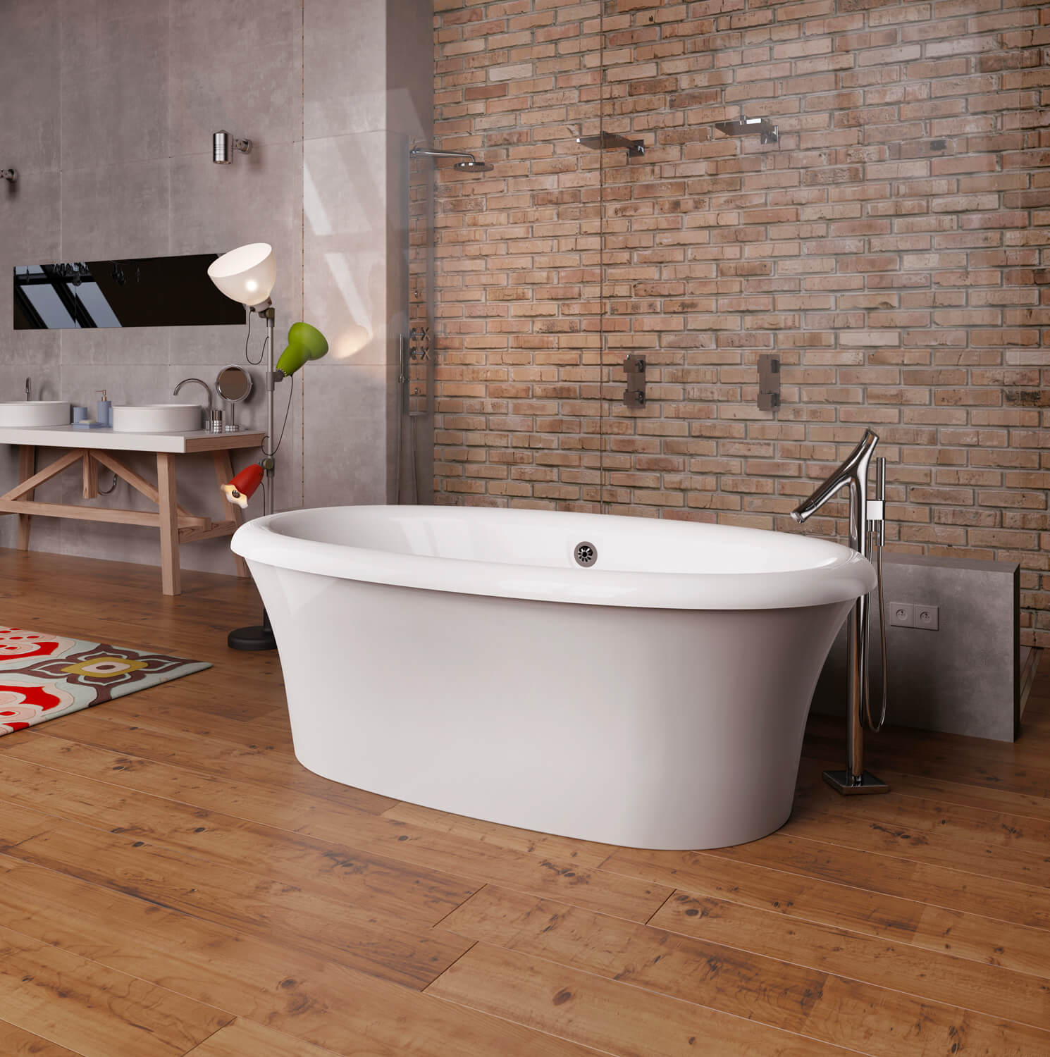 Bainultra Sanos 7240 two person large freestanding air jet bathtub for your modern bathroom Bainultra Sanos 7240 two person large freestanding air jet bathtub for your modern bathroom