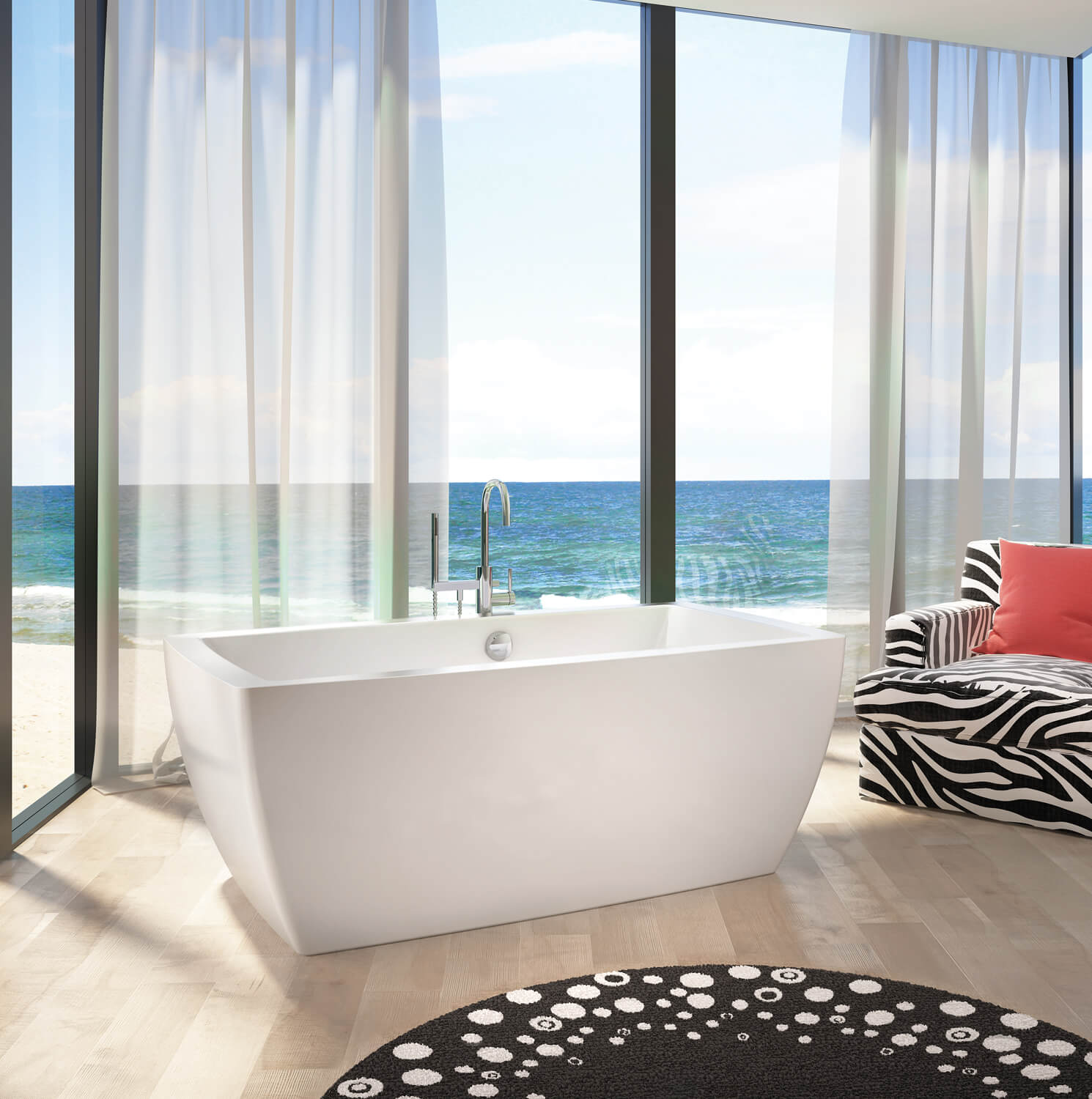 Bainultra Essencia 6838 freestanding air jet bathtub for your modern bathroom Bainultra Essencia 6838 freestanding air jet bathtub for your modern bathroom