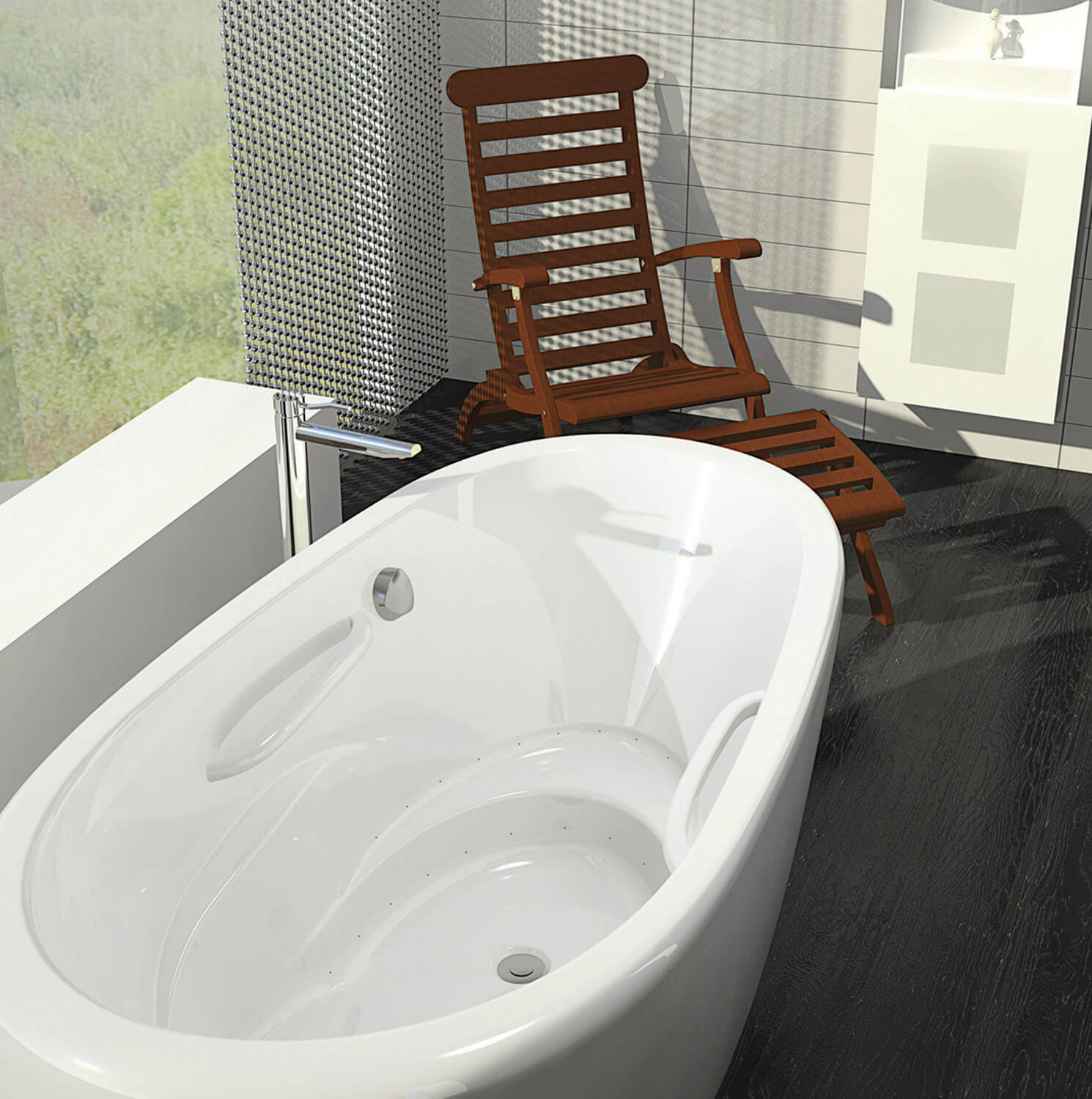 Bainultra Essencia Oval 7236 freestanding air jet bathtub for your modern bathroom Bainultra Essencia Oval 7236 freestanding air jet bathtub for your modern bathroom
