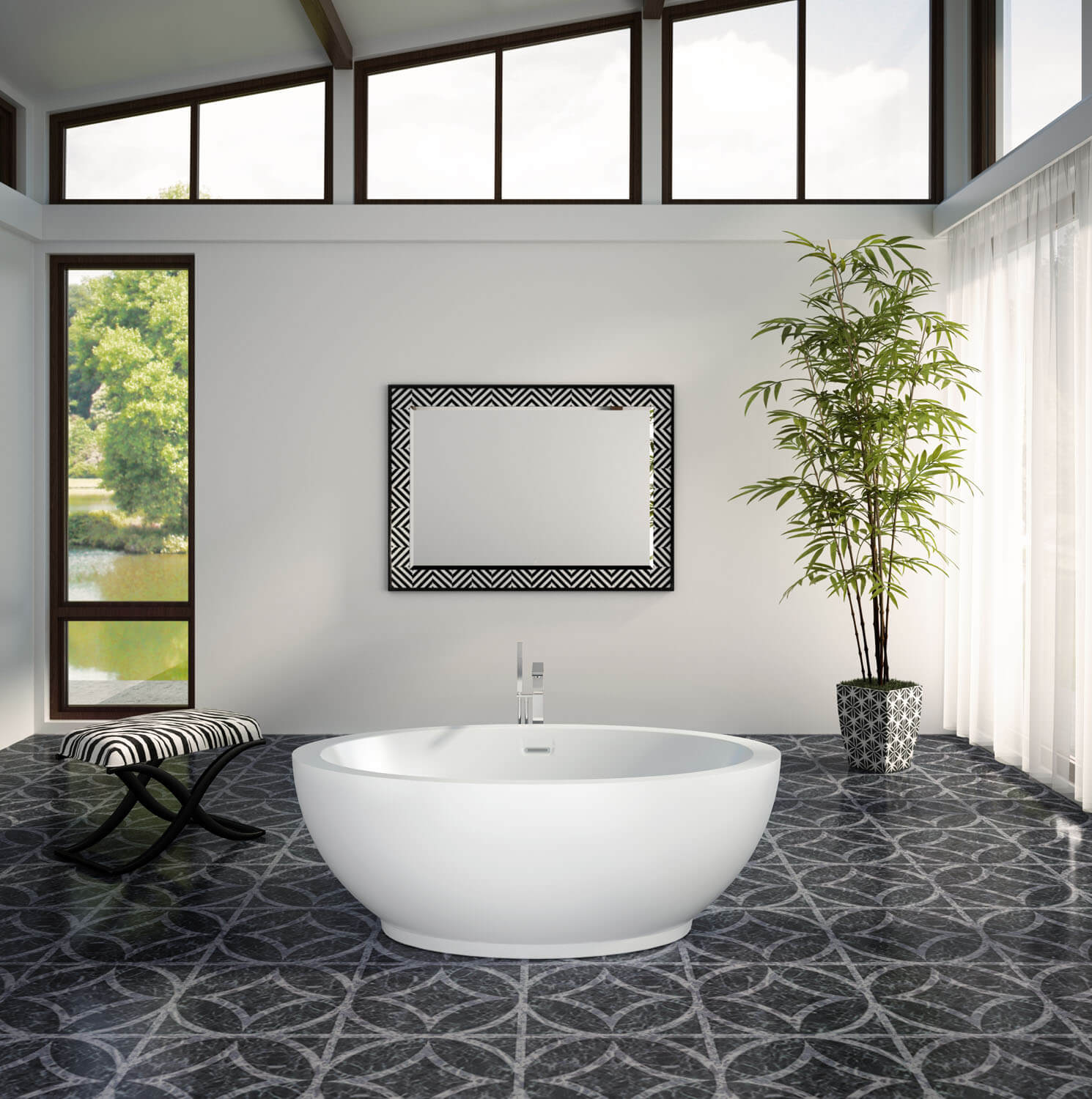 OPALIA 6839 Centered Ellipse air jet bathtub for your modern bathroom OPALIA 6839 Centered Ellipse air jet bathtub for your modern bathroom