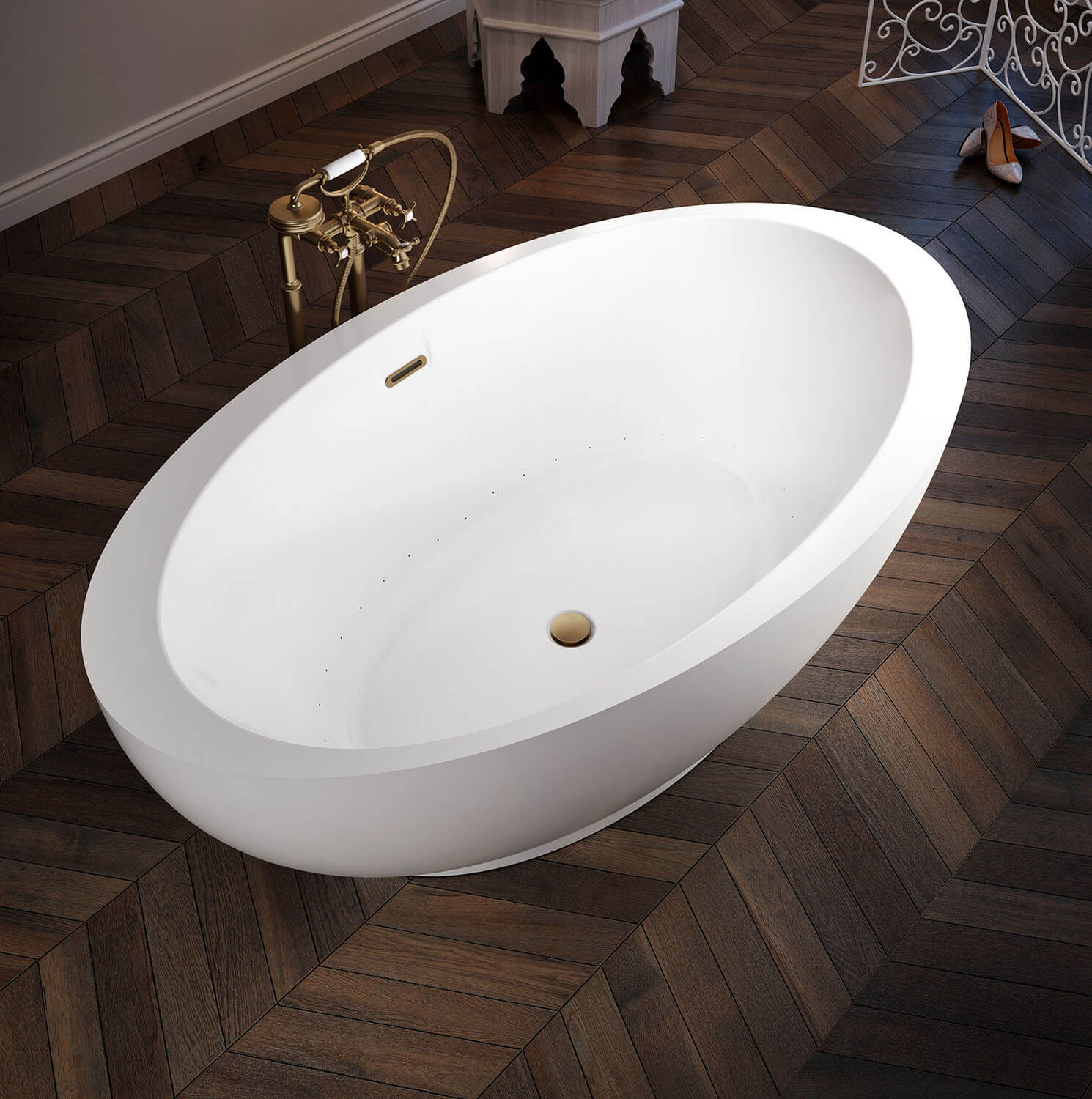 Opalia 6839 Oblique Ellipse Left air jet bathtub for your modern bathroom Opalia 6839 Oblique Ellipse Left air jet bathtub for your modern bathroom
