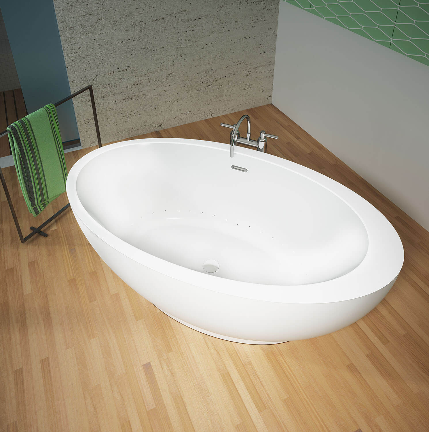 Opalia 6839 Off Centered Ellipse Left air jet bathtub for your modern bathroom Opalia 6839 Off Centered Ellipse Left air jet bathtub for your modern bathroom