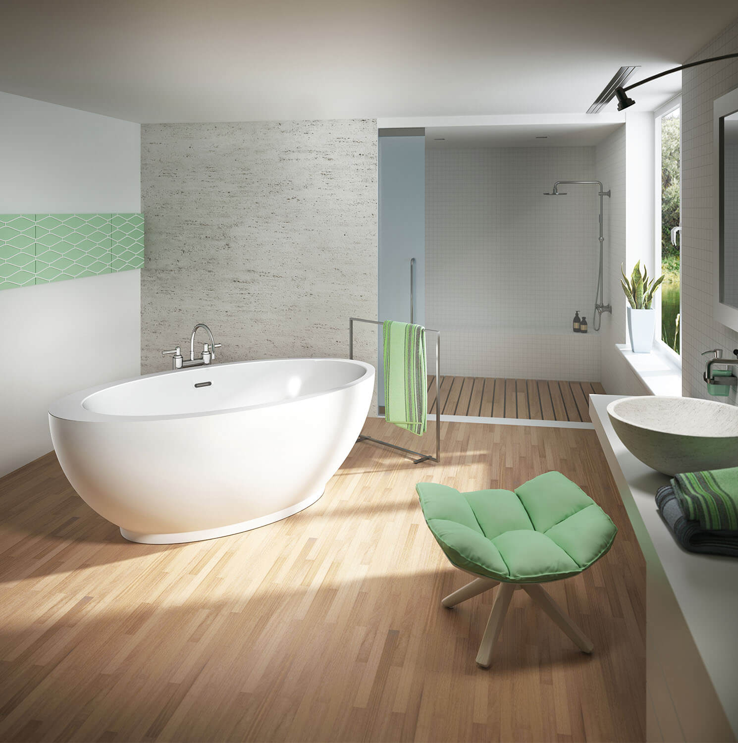 OPALIA 6839 Off Centered Ellipse Right air jet bathtub for your modern bathroom OPALIA 6839 Off Centered Ellipse Right air jet bathtub for your modern bathroom
