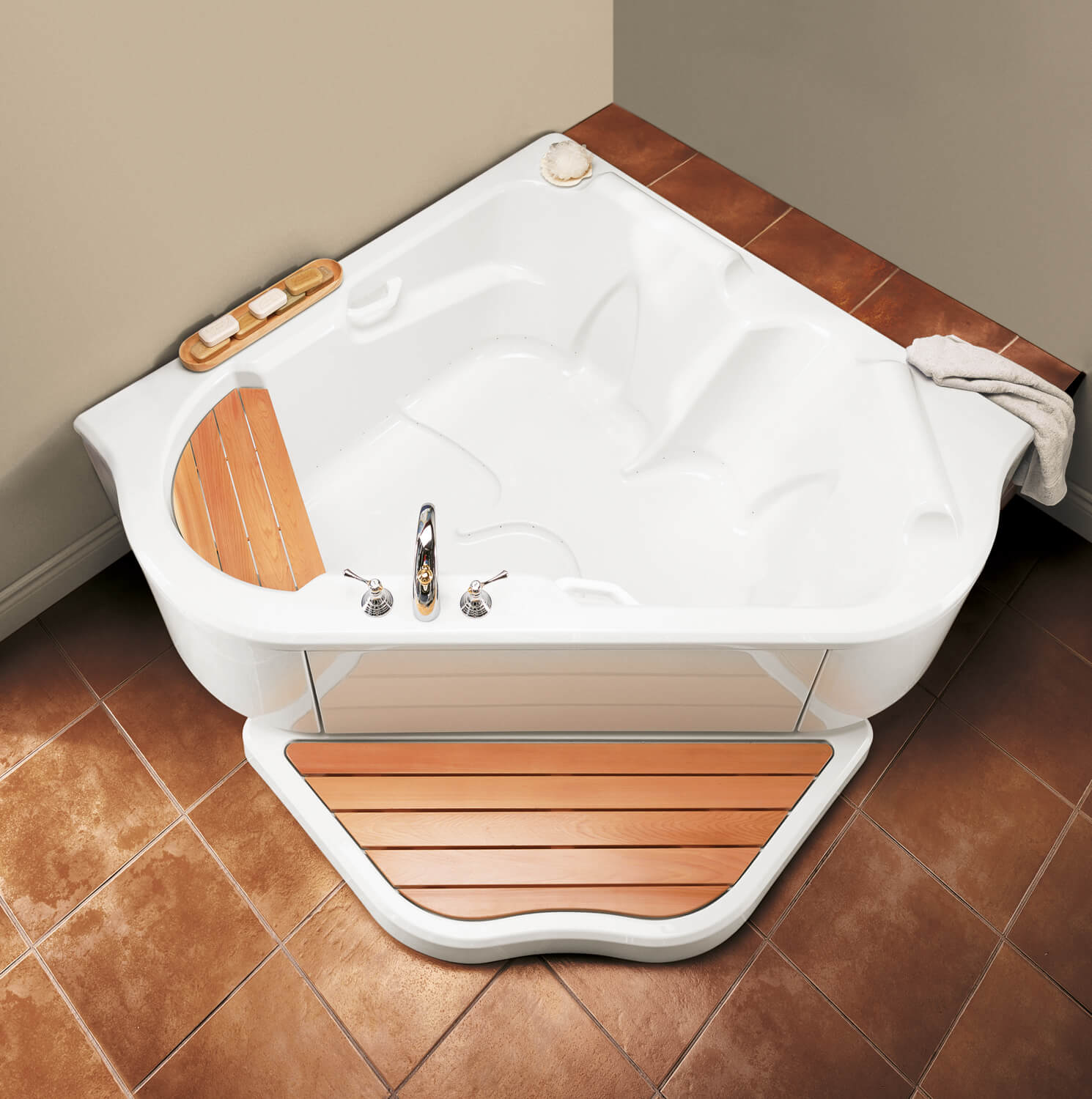 Bainultra TMU 5454 two person corner drop-in air jet bathtub for your modern bathroom Bainultra TMU 5454 two person corner drop-in air jet bathtub for your modern bathroom