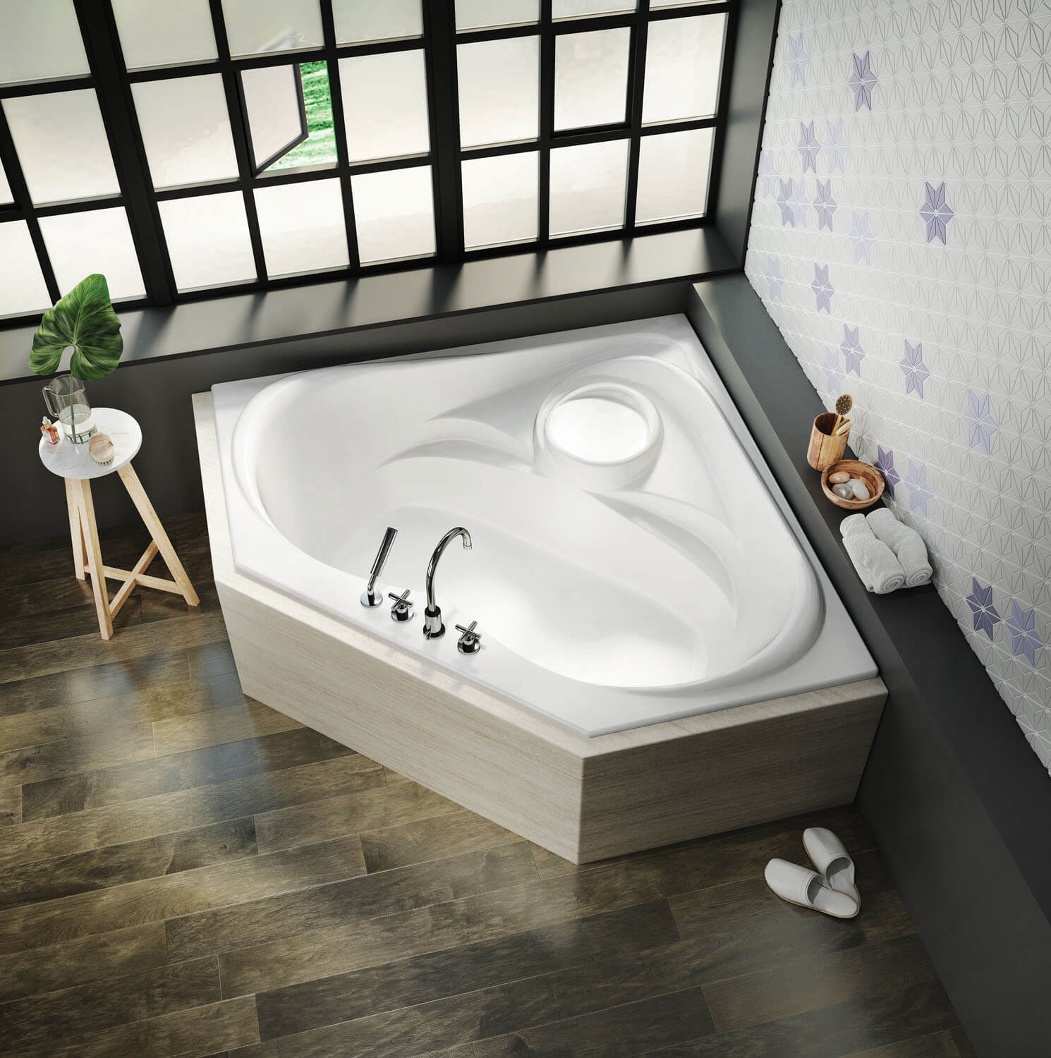 Bainultra Thermal CN2K two person large corner drop-in air jet bathtub for your modern bathroom Bainultra Thermal CN2K two person large corner drop-in air jet bathtub for your modern bathroom