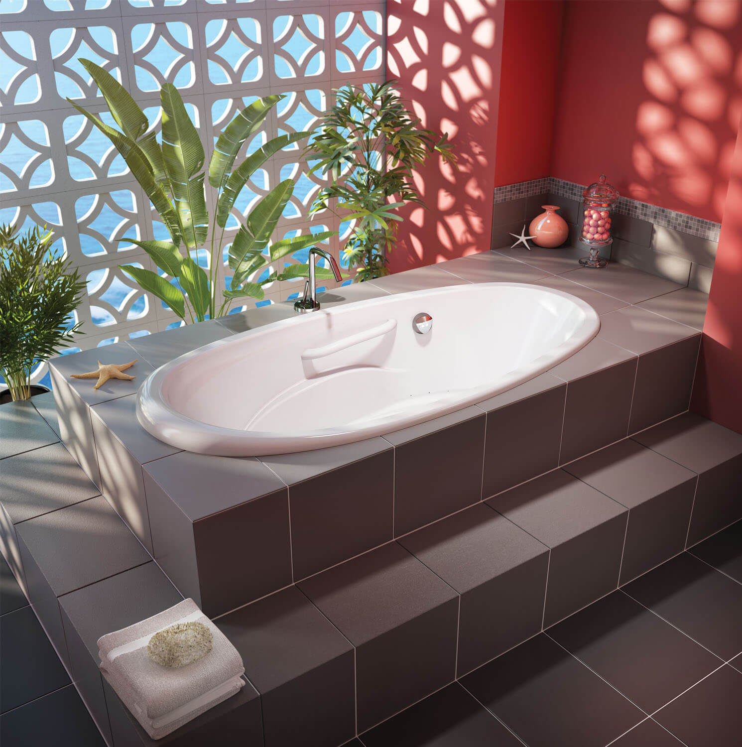 Essencia Oval 7236 air jet bathtub for your modern bathroom Essencia Oval 7236 air jet bathtub for your master bathroom