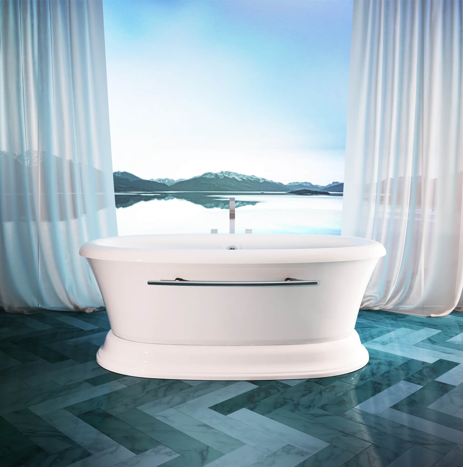 Bainultra Naos 7240 two person large pedestal air jet bathtub for your modern bathroom Bainultra Naos 7240 two person large pedestal air jet bathtub for your modern bathroom