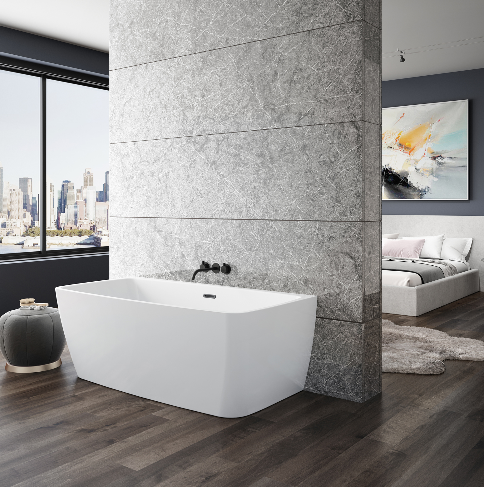 Bainultra Vibe Back To Wall 5828 air jet bathtub for your master bathroom Bainultra Vibe Back To Wall 5828 air jet bathtub for your modern bathroom