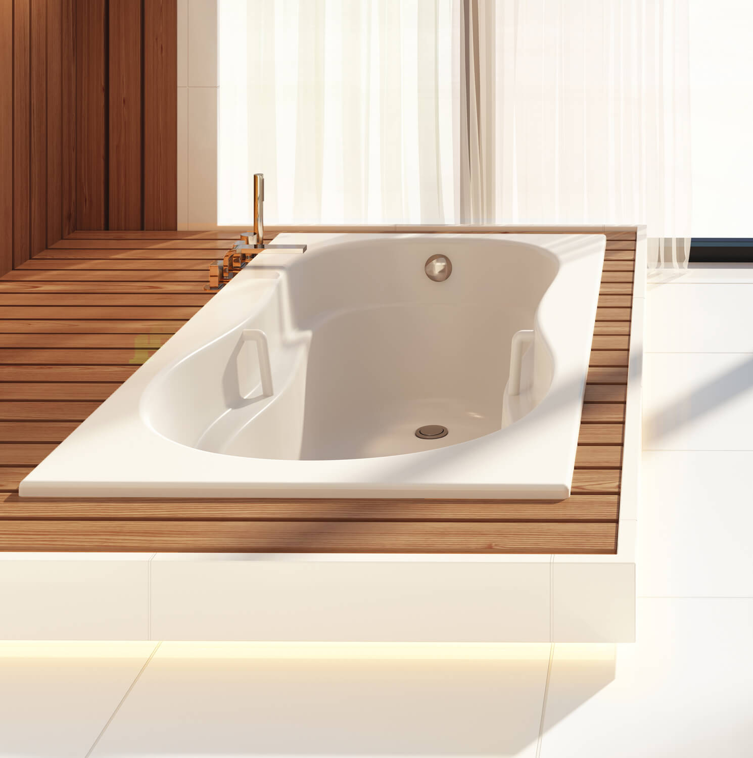 Bainultra Azur 55 collection alcove drop-in air jet bathtub for your master bathroom Bainultra Azur 55 collection alcove drop-in air jet bathtub for your master bathroom